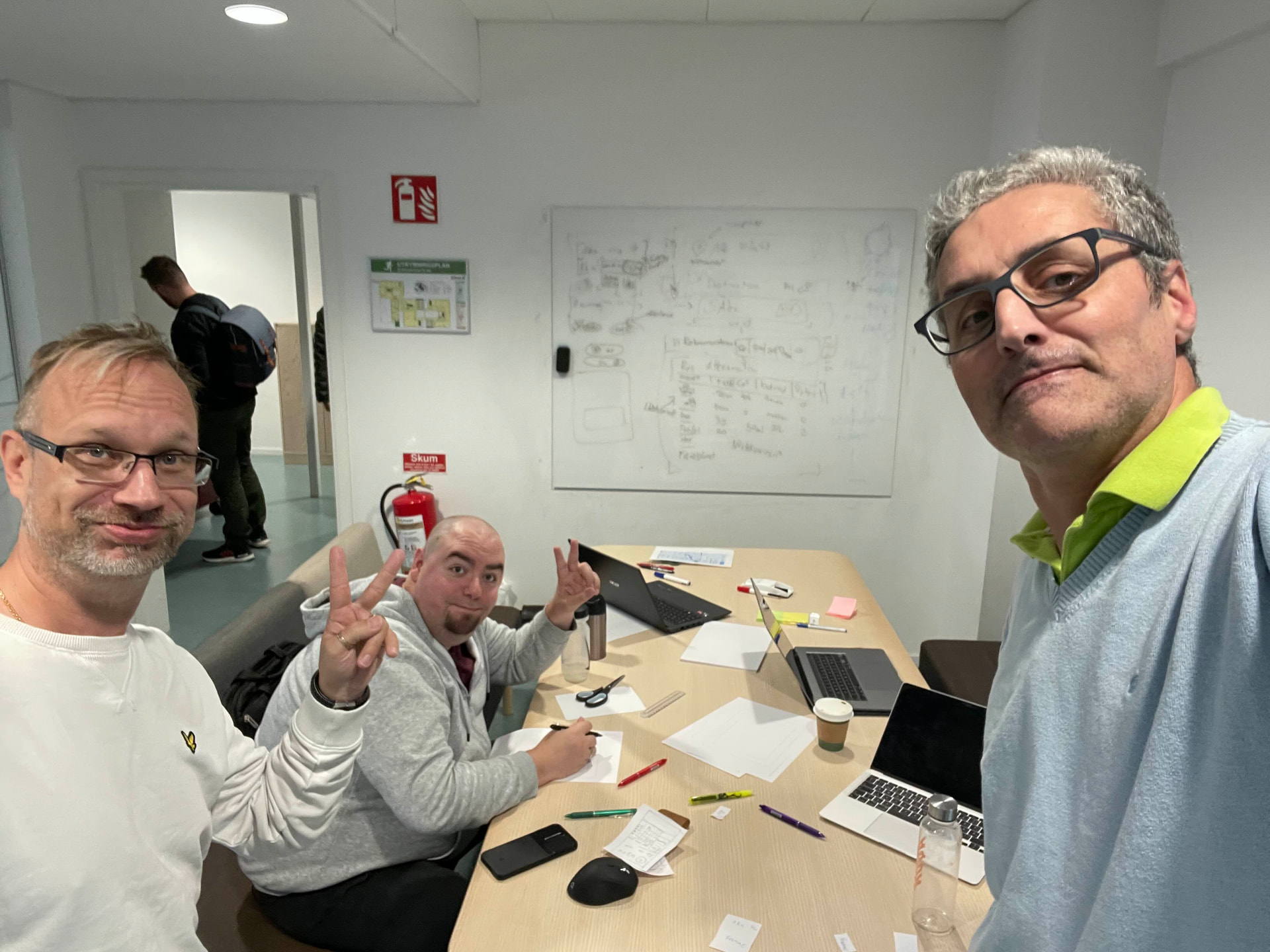 Project team working together during the design workshop